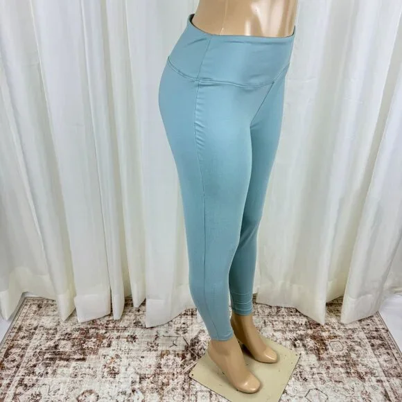 Women's Zenana Plus Size Wide Waistband Full Length Leggings Mint Green 3X - Picture 7 of 9